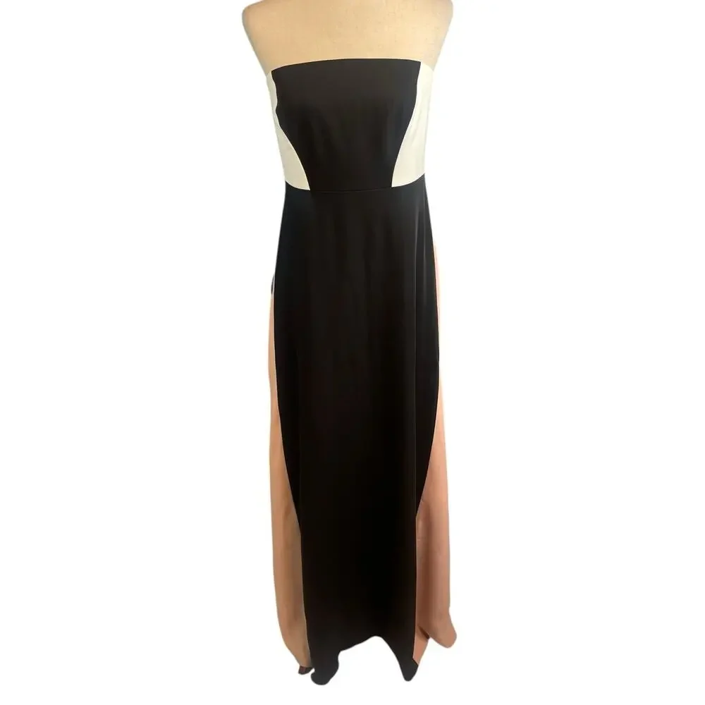 Ann Taylor Strapless Colorblock Formal Dress Gown Black Shell Pink Size 4 NWT - Picture 4 of 7
